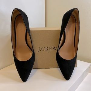 J.Crew Black Microsuede Heeled Pump